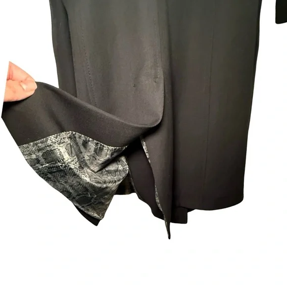 Lilian by Debenhams Black Belted Coat / Trench-Style Jacket – Tailored – Heavy - Picture 3 of 11